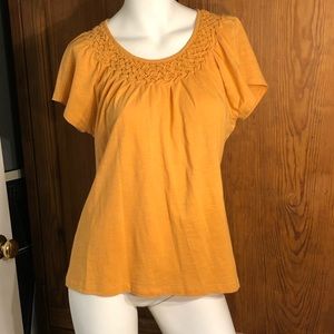 Talbots Petites gold cap sleeve t shirt size LP